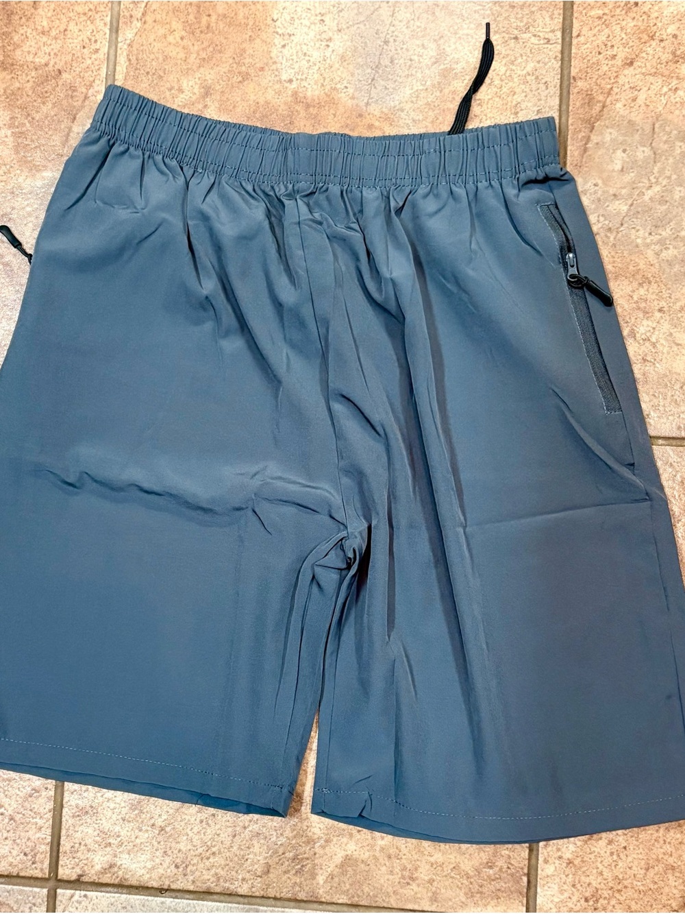 Women's Elastic-Waist Bermuda Shorts in Gray-Pockets-Dry Fit-Size Large